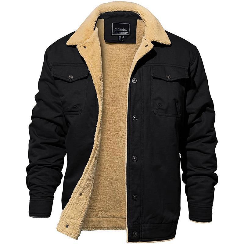 Men's Shell Jacket with Sherpa Lining Waterproof Winter Coat