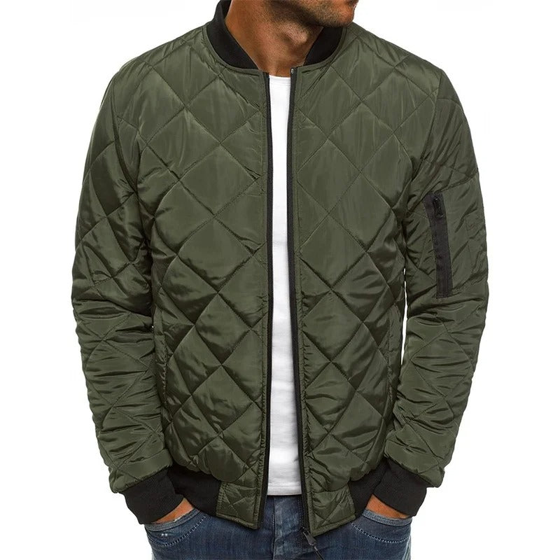 Men's Quilted Bomber Jacket | Windproof & Lightly Padded Outerwear for Everyday Style