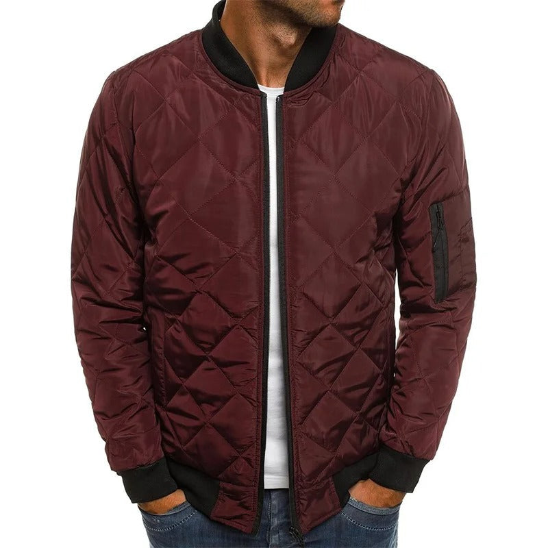 Men's Quilted Bomber Jacket | Windproof & Lightly Padded Outerwear for Everyday Style