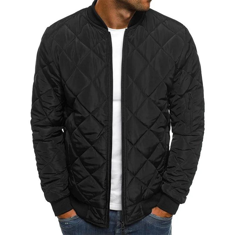 Men's Quilted Bomber Jacket | Windproof & Lightly Padded Outerwear for Everyday Style