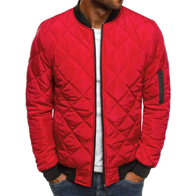 Men's Quilted Bomber Jacket | Windproof & Lightly Padded Outerwear for Everyday Style