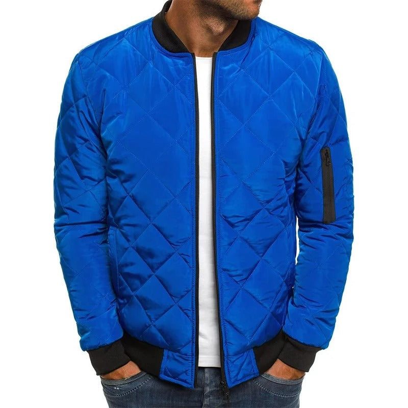 Men's Quilted Bomber Jacket | Windproof & Lightly Padded Outerwear for Everyday Style
