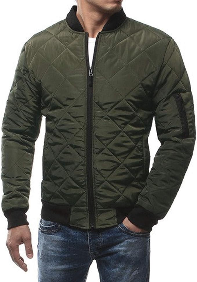 Men's Quilted Bomber Jacket | Windproof & Lightly Padded Outerwear for Everyday Style