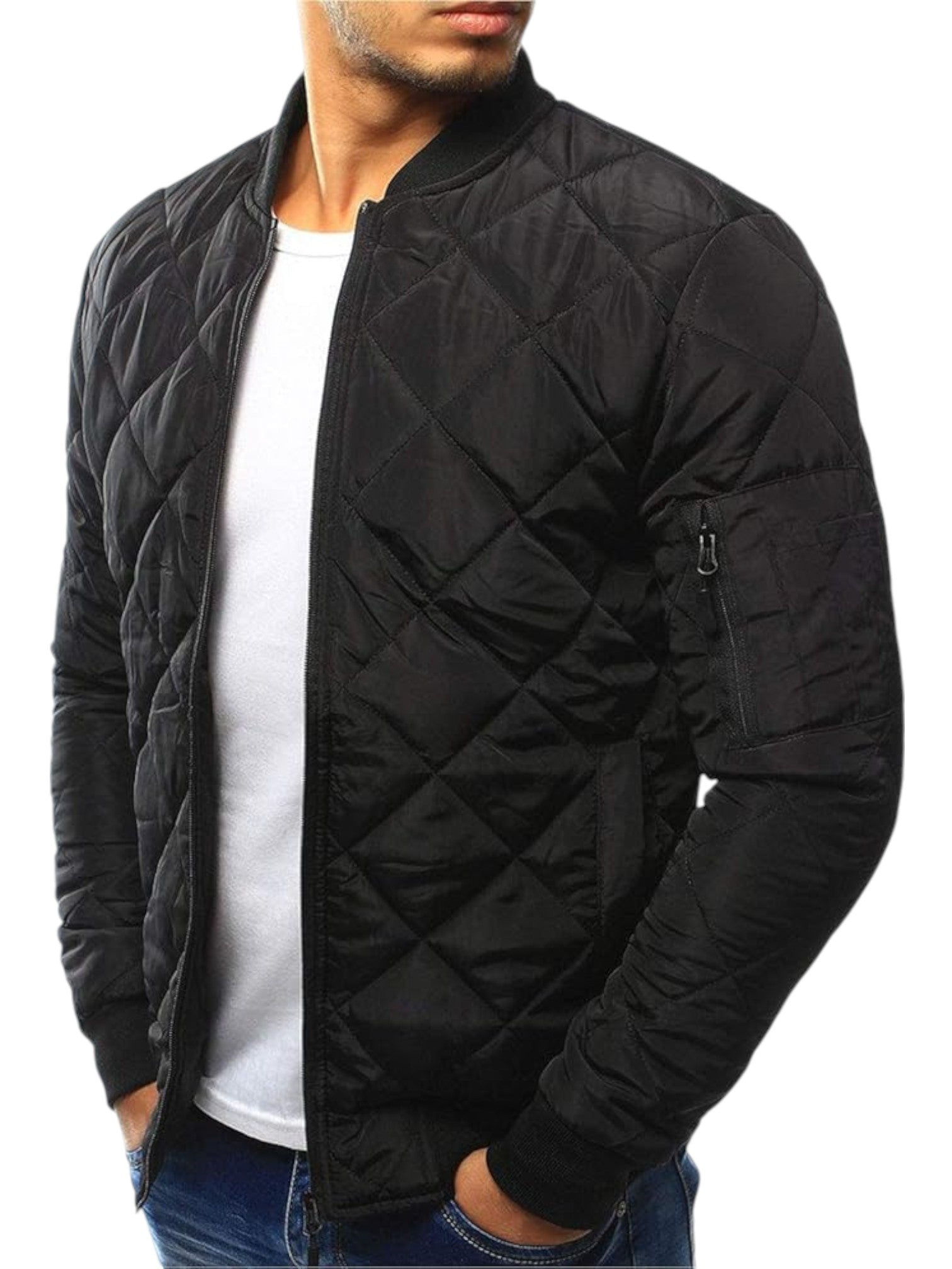 Men's Quilted Bomber Jacket | Windproof & Lightly Padded Outerwear for Everyday Style