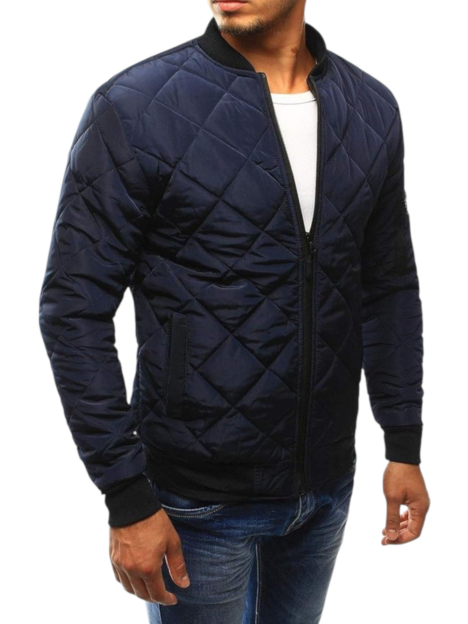 Men's Quilted Bomber Jacket | Windproof & Lightly Padded Outerwear for Everyday Style